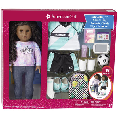 American Girl Doll #67 And School Day To Soccer Play Set 1615735