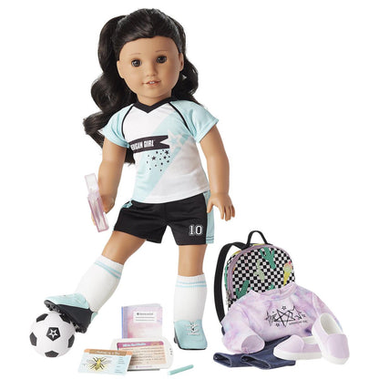 American Girl Doll #67 And School Day To Soccer Play Set 1615735