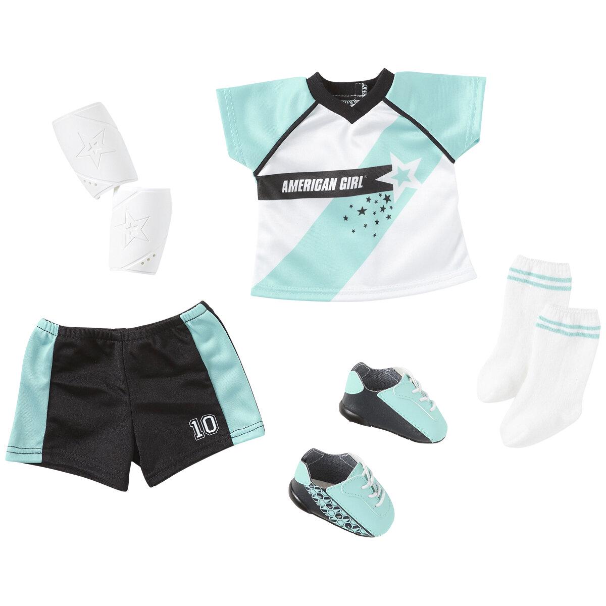 American Girl Doll #82 And School Day To Soccer Play Set 1615737