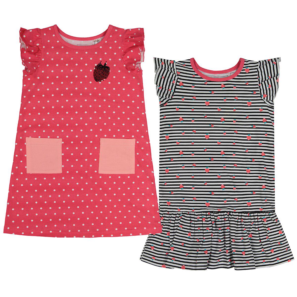 Andy and Evan Girls' Dress 2pk Strawberries