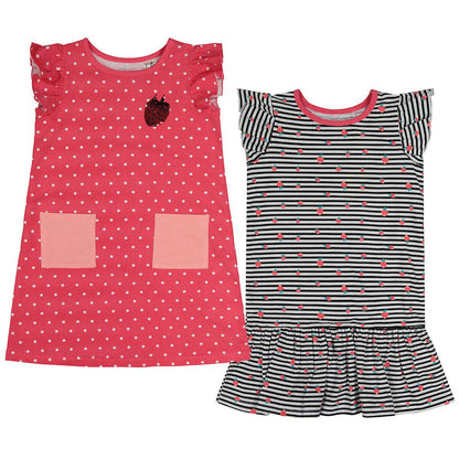 Andy and Evan Girls' Dress 2pk Strawberries