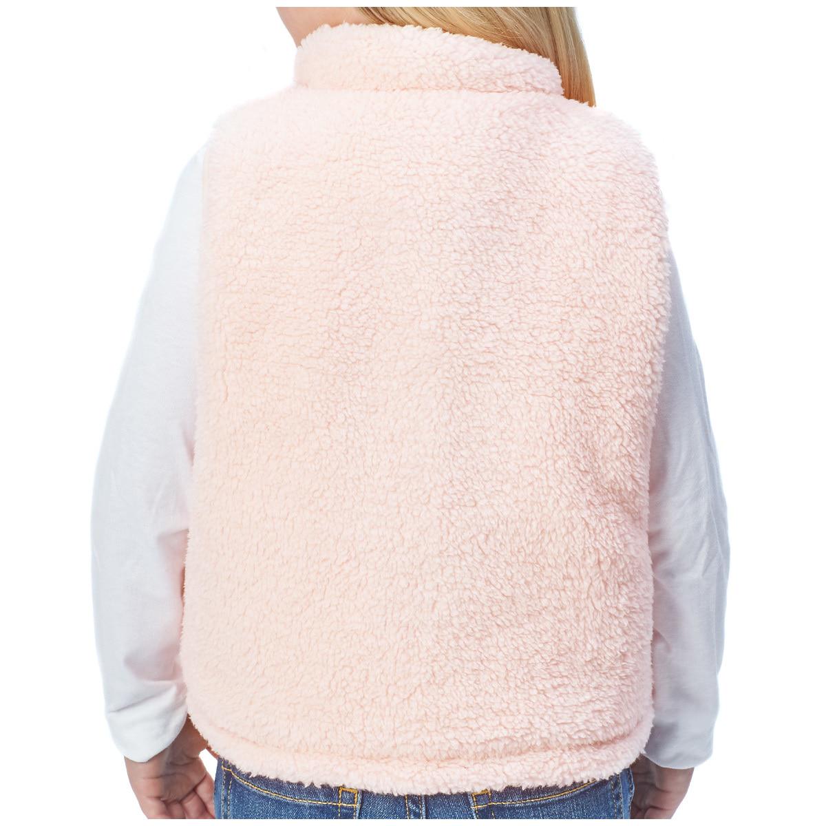 Andy and Evan Kids' Reversible Sherpa Vest Leopard and Pink