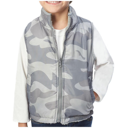 Andy and Evan Kids' Reversible Sherpa Vest Pink and Cream