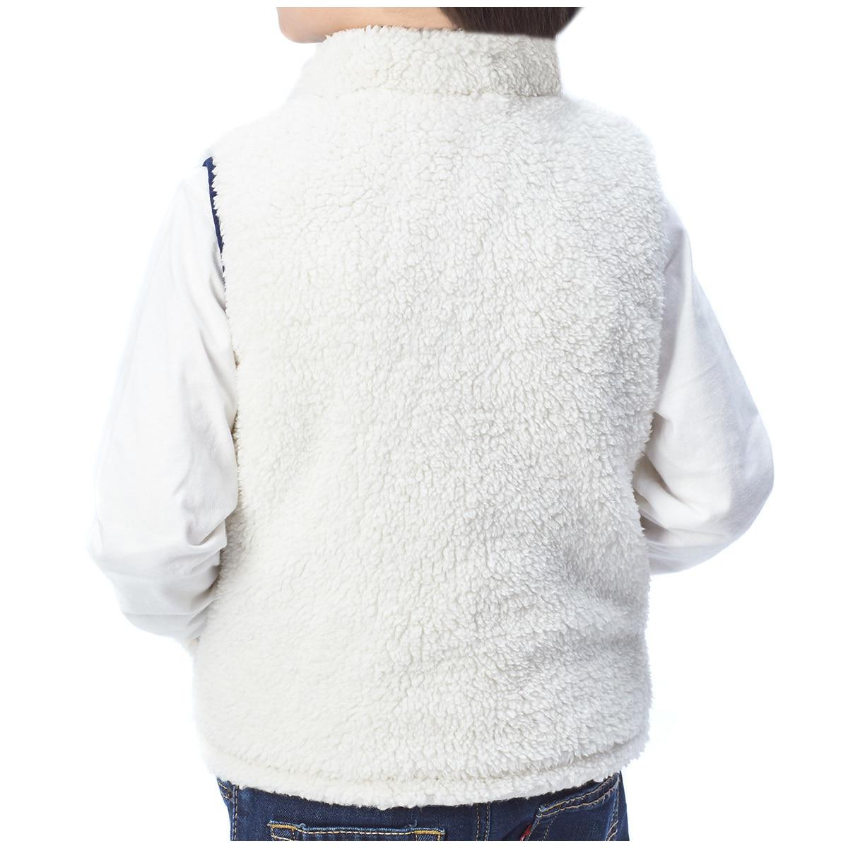 Andy and Evan Kids' Reversible Sherpa Vest Navy and Cream