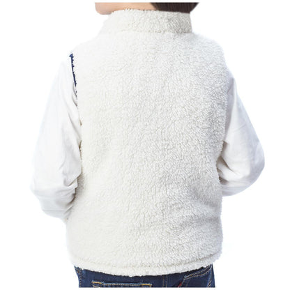 Andy and Evan Kids' Reversible Sherpa Vest Navy and Cream