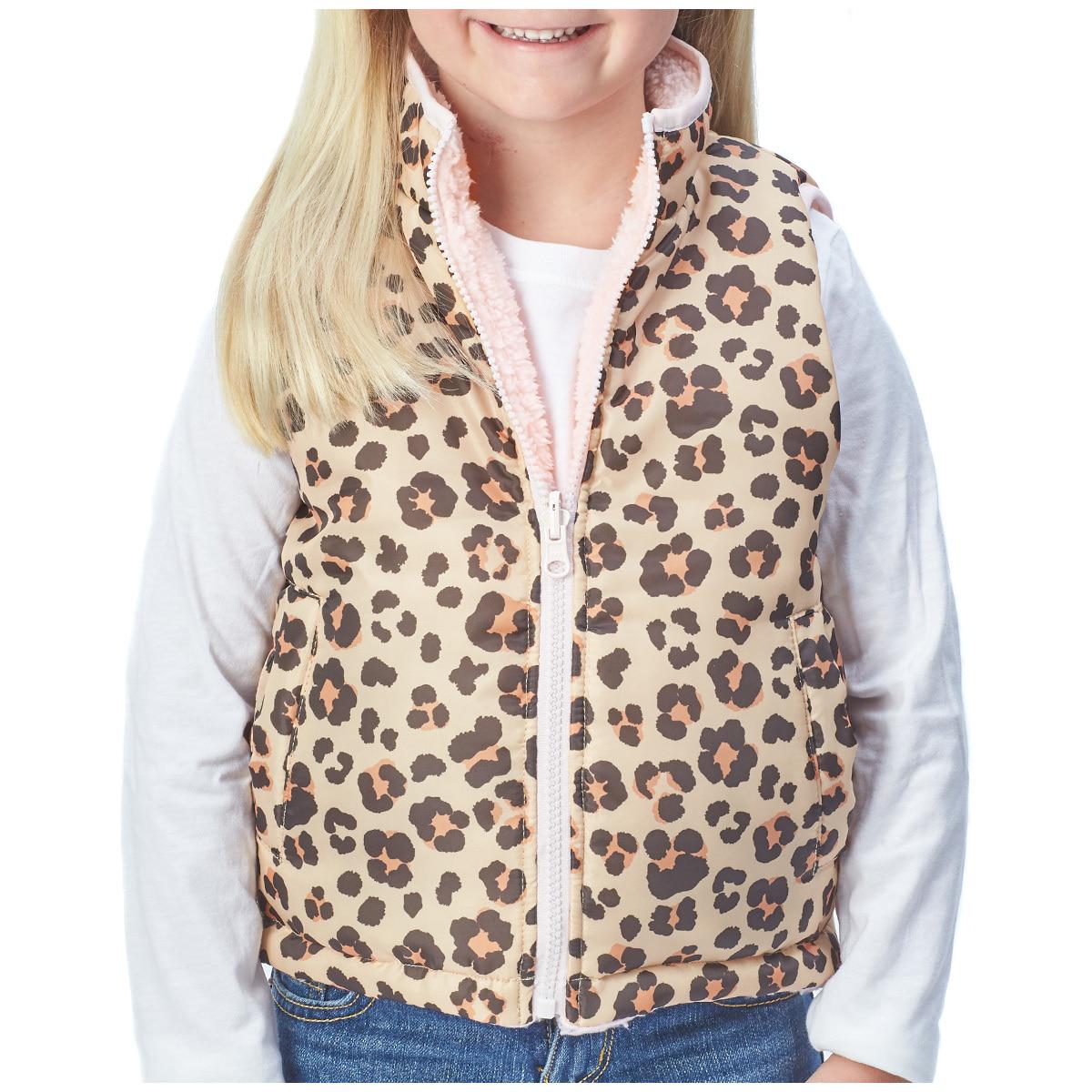 Andy and Evan Kids' Reversible Sherpa Vest Pink and Cream
