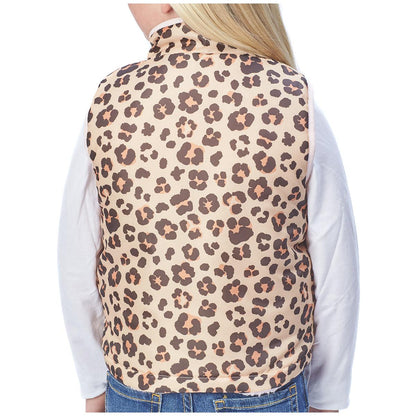 Andy and Evan Kids' Reversible Sherpa Vest Leopard and Pink