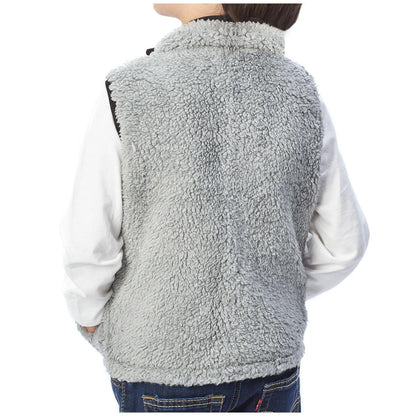 Andy and Evan Kids' Reversible Sherpa Vest Maroon and Grey
