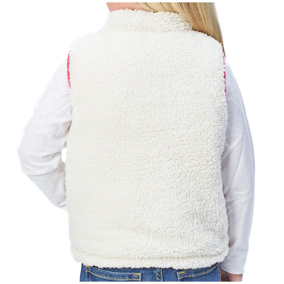Andy and Evan Kids' Reversible Sherpa Vest Pink and Cream