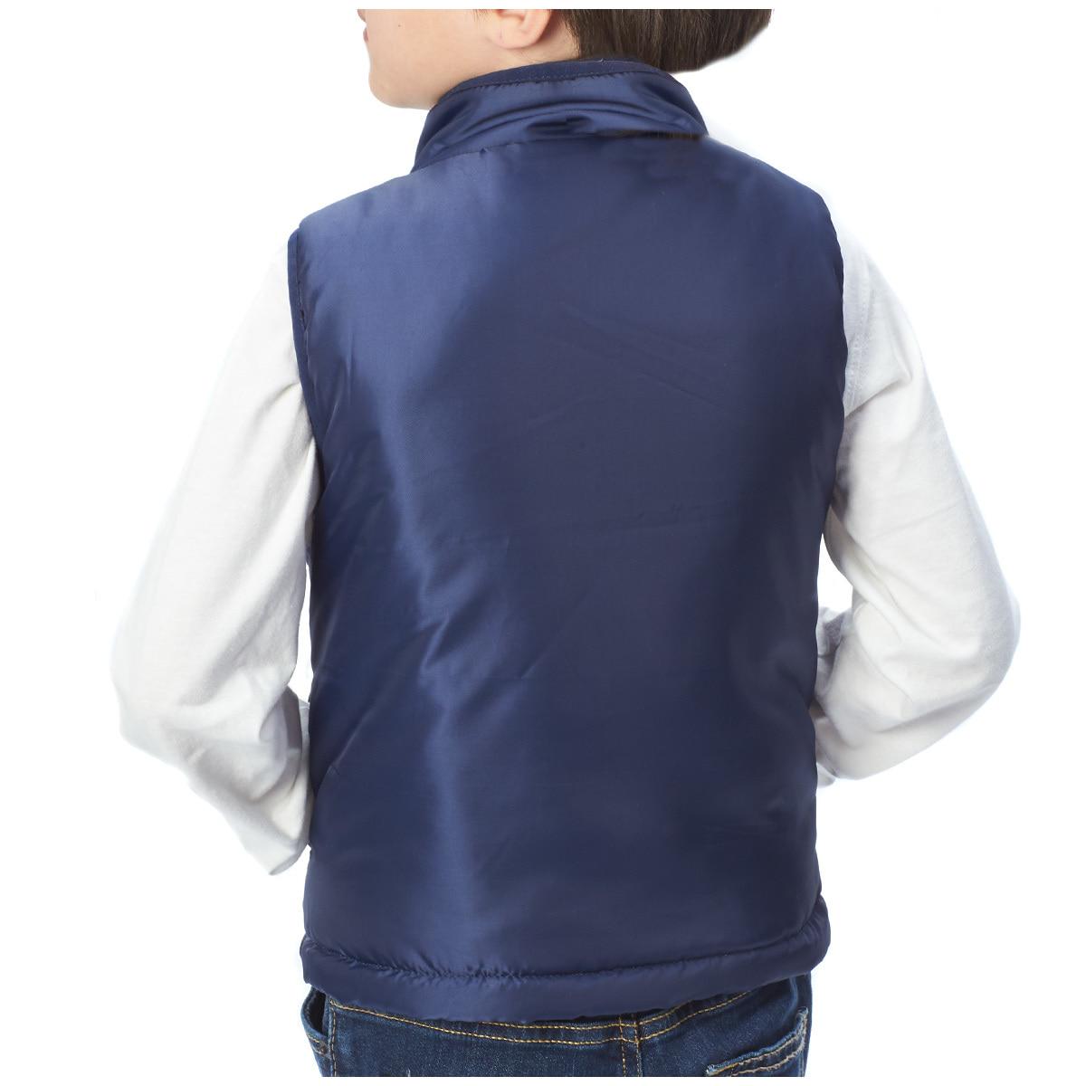 Andy and Evan Kids' Reversible Sherpa Vest Navy and Cream
