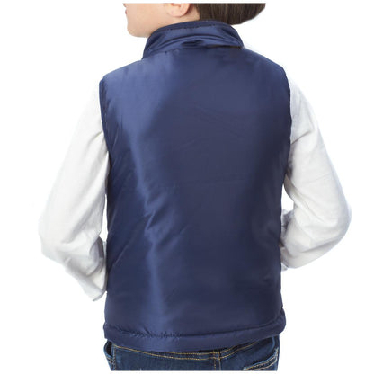 Andy and Evan Kids' Reversible Sherpa Vest Navy and Cream