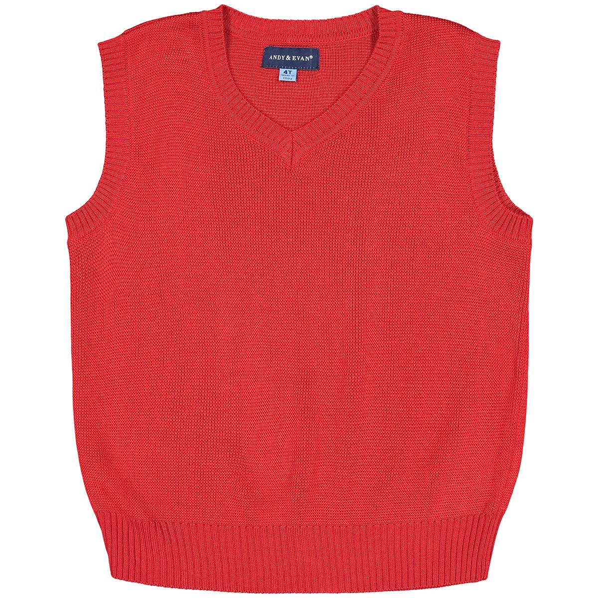 Andy and Evans Boy's 3pc Formal Set: Pants, Shirt, Vest and Bowtie Red/Grey