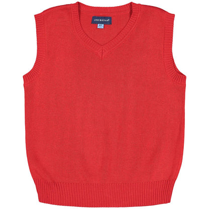 Andy and Evans Boy's 3pc Formal Set: Pants, Shirt, Vest and Bowtie Red/Grey