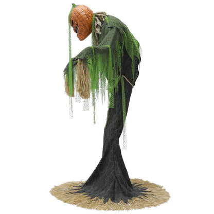Animated Pumpkin Scarecrow 218cm