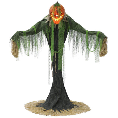 Animated Pumpkin Scarecrow 218cm