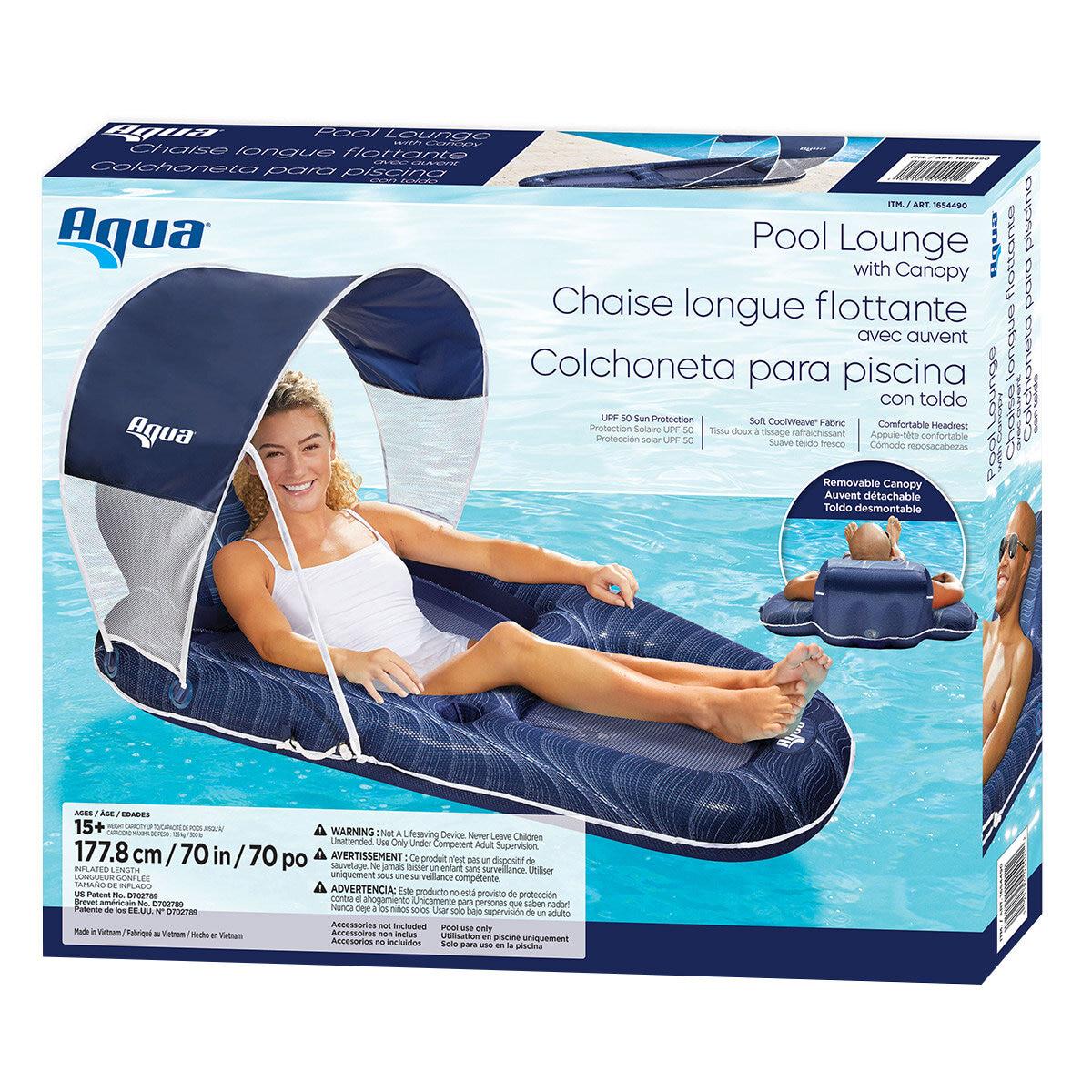 Aqua Oversized Pool Lounge With Canopy