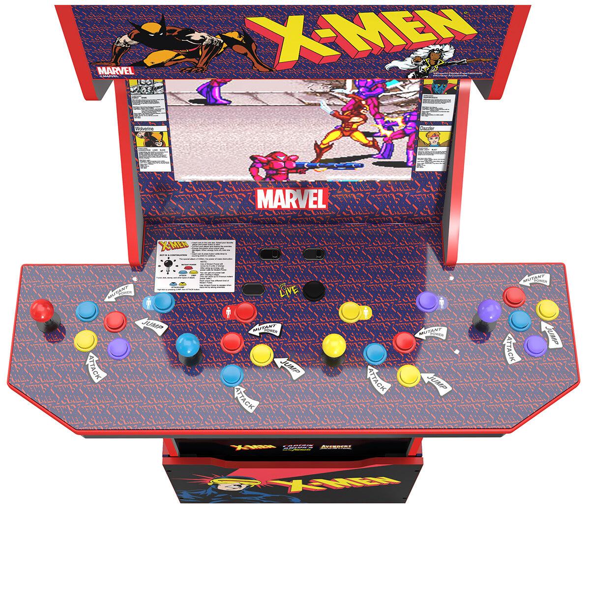 Arcade1Up X-Men 4-Player Gaming Arcade Cabinet With Stool And Bundle