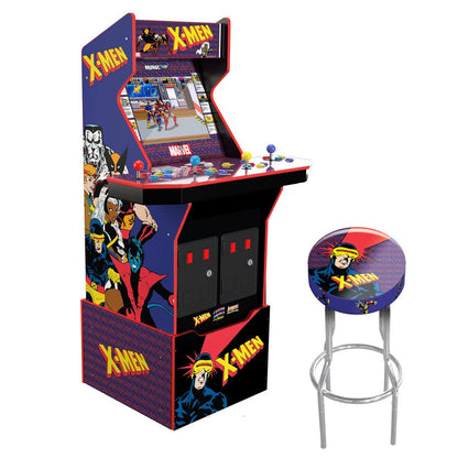 Arcade1Up X-Men 4-Player Gaming Arcade Cabinet With Stool And Bundle