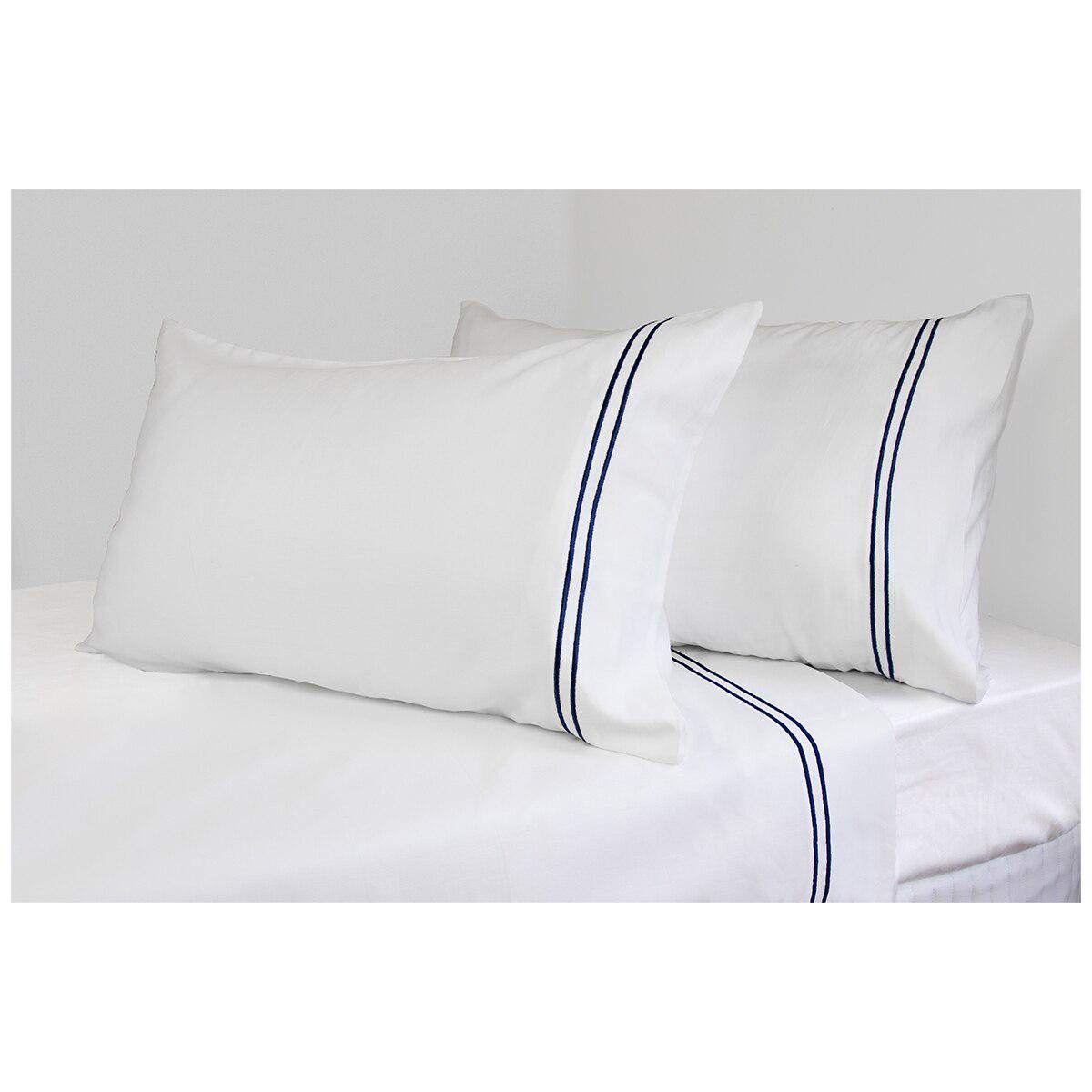 Ardor 1000 Thread Count Hotel Embroidered King Sheet Set Navy