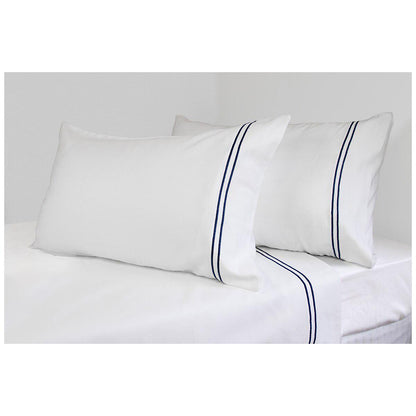 Ardor 1000 Thread Count Hotel Embroidered King Sheet Set Navy
