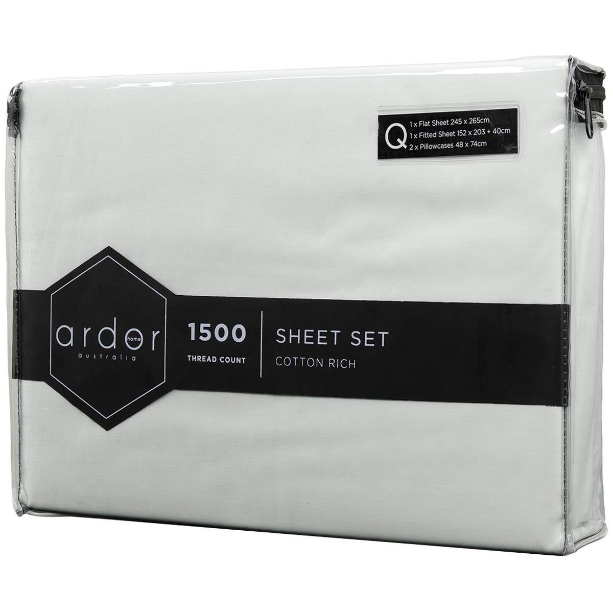 Ardor 1500 Thread Count Cotton Rich Sheet Sets Queen Bed