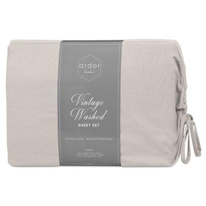 Ardor Boudoir Vintage Washed Sheet Set 4 Piece Queen Navy