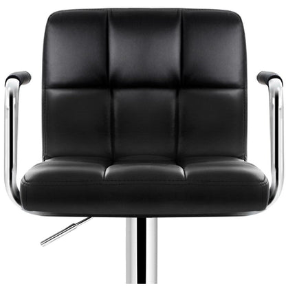 Artiss Black Gaslift Swivel Barstool with Arm Rests 2 Pack