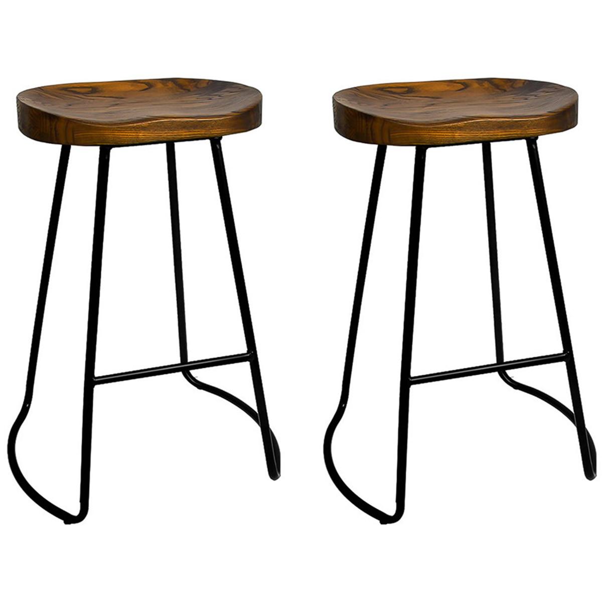 Artiss Vintage Tractor Barstool Black 2 Pack