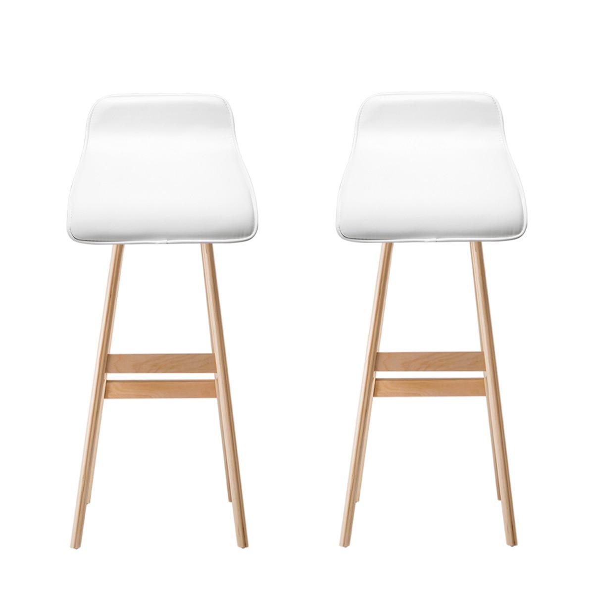 Artiss White Sliva Barstool 2 Pack
