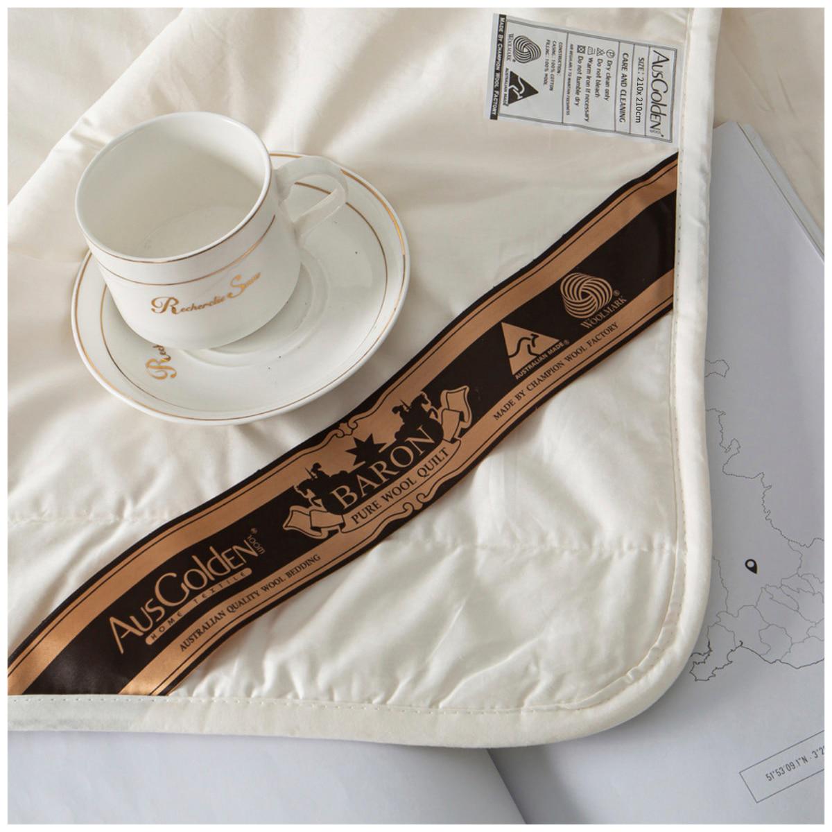 Ausgolden Baron Cotton Sateen And Pure Wool All Season Quilt King