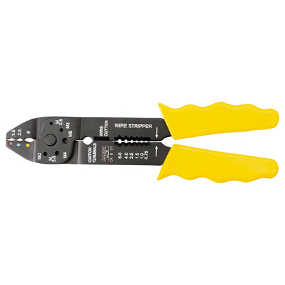 BAHCO 220mm 0.75-6mm Crimping Cutting Stripping Pliers with Yellow Handle CR B 01