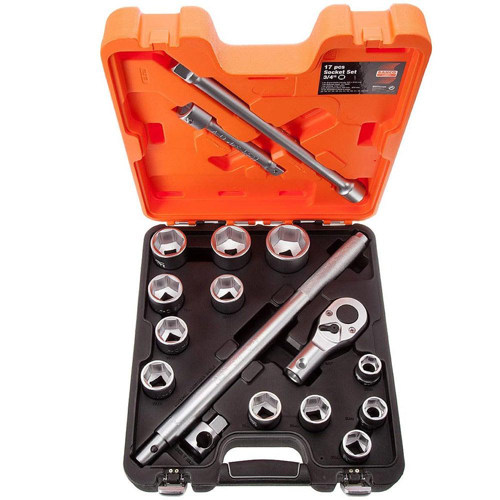 BAHCO 3 4inch Drive Metric Socket Set - 17 Piece SLX17