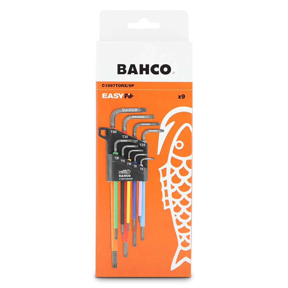 BAHCO Torx Coloured L-Key Set - 9 Piece C1997TORX 9P