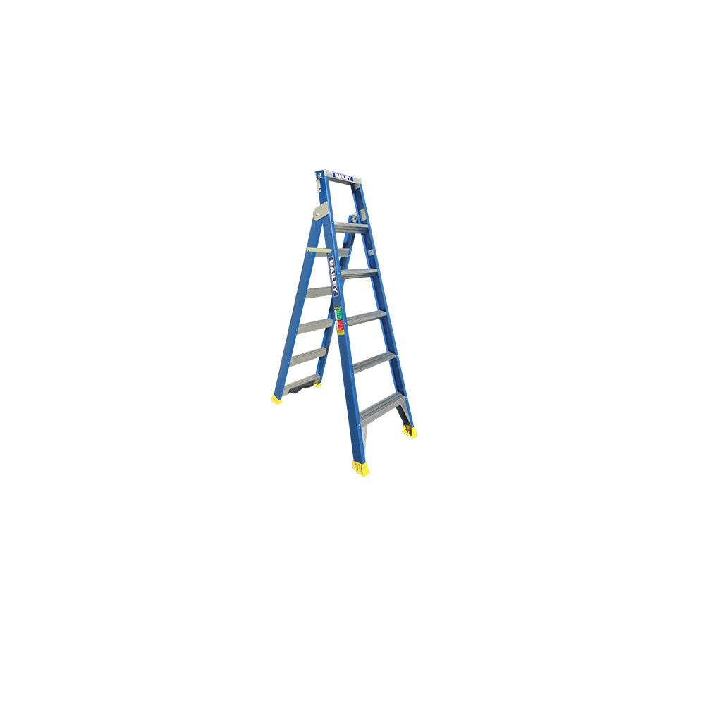 BAILEY Ladder Dual Purpose Step Ladder Fibreglass 2.1M 150Kg with Pole Support