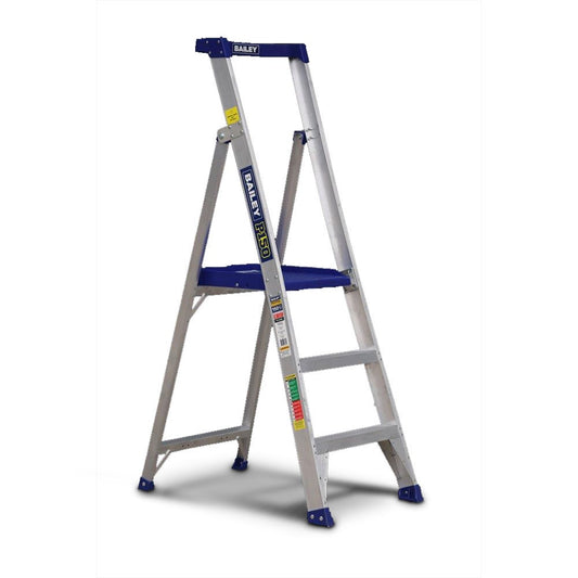BAILEY P1503 Platform Step Ladder 0.9m Aluminium 150kg Industrial FS14066