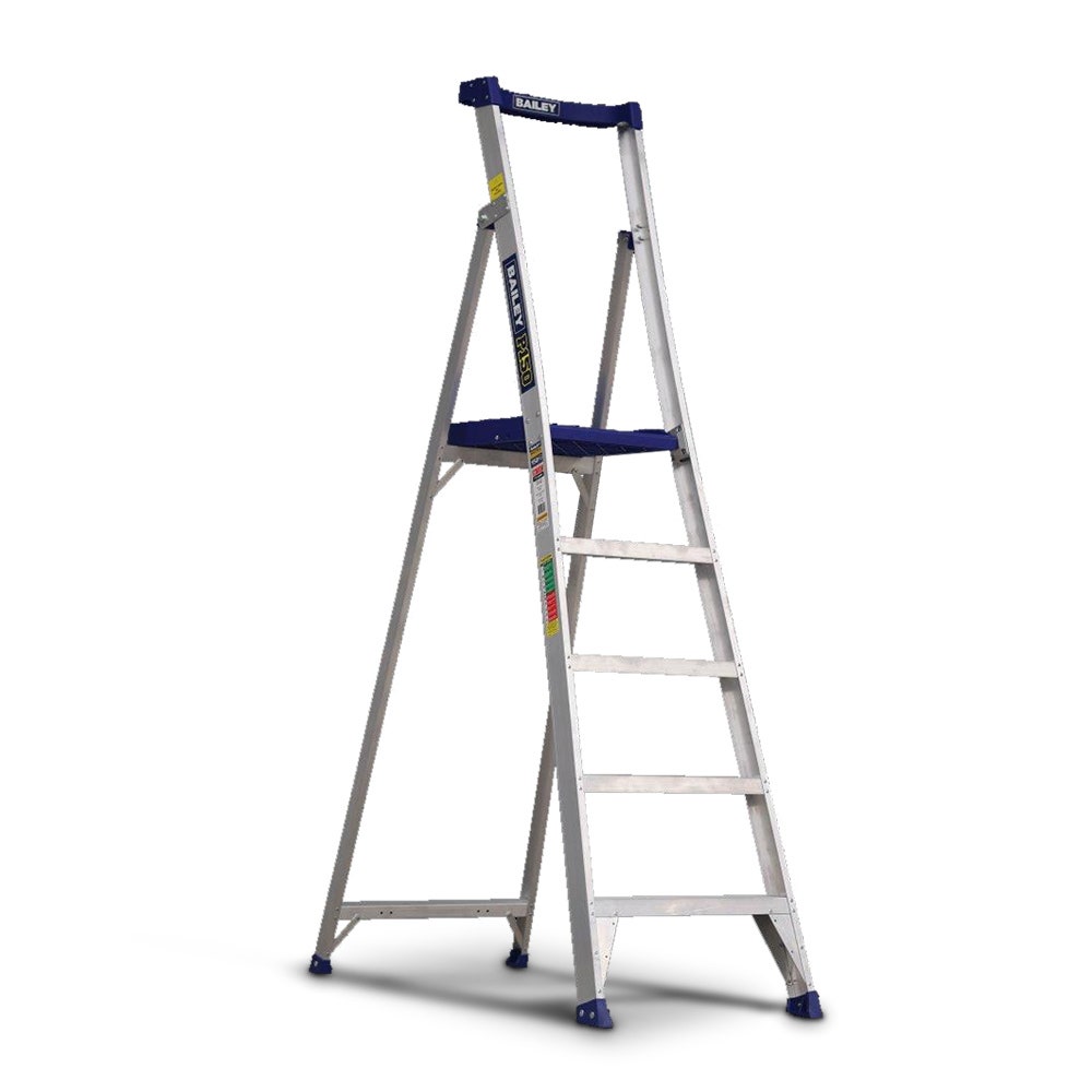 BAILEY P1505 Platform Step Ladder 1.5m Aluminium 150kg Industrial FS14068