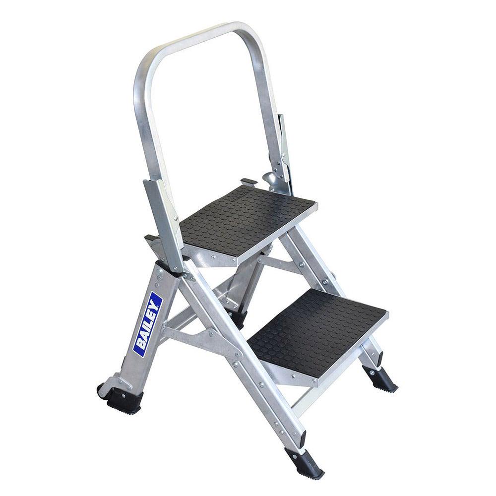 BAILEY Stairway Ladder 2 Step with Safety Rail FS13750