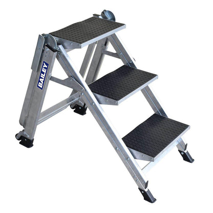 BAILEY Stairway Ladder 3 Step with Safety Rail FS13751