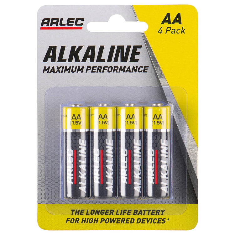 Arlec AA Alkaline 1.5V Batteries - 4 Pack