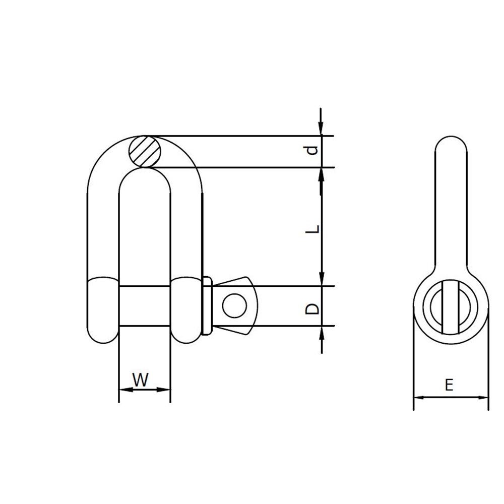 BEAVER 11mm x 13mm Hot Dipped Galvanised Screw Pin Dee Shackles 241311P