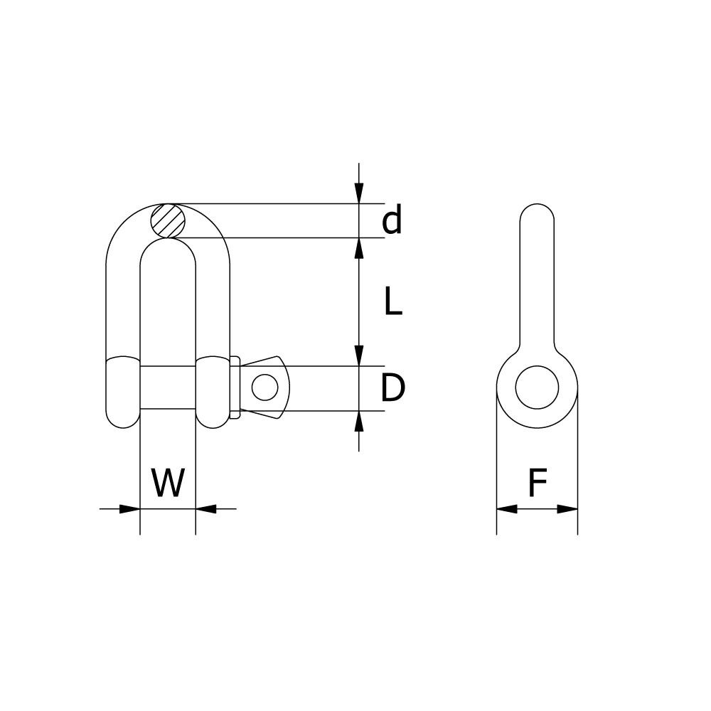 BEAVER 20mm Hot Dipped Galvanised Commercial Dee Shackles 200320P