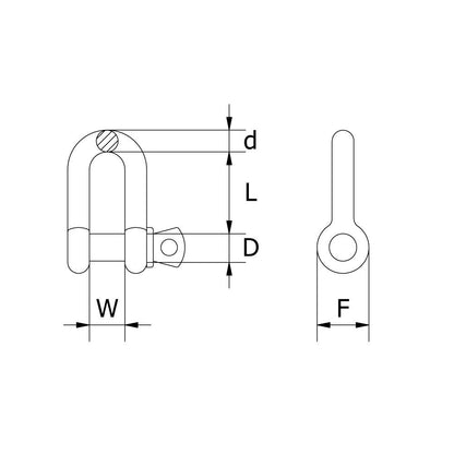 BEAVER 20mm Hot Dipped Galvanised Commercial Dee Shackles 200320P