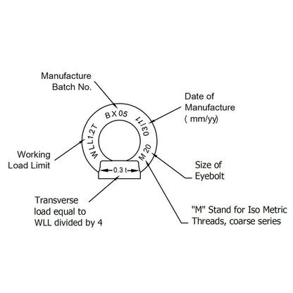 BEAVER 22mm Metric Shouldered Eye Nuts to DIN 582 359222