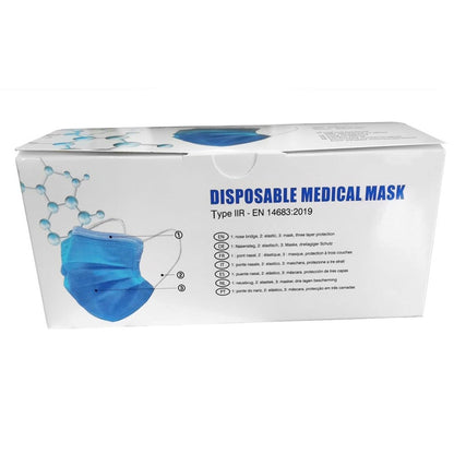BEAVER 3ply Medical Face Mask Blue - 50 Piece BZSMASK2RBL
