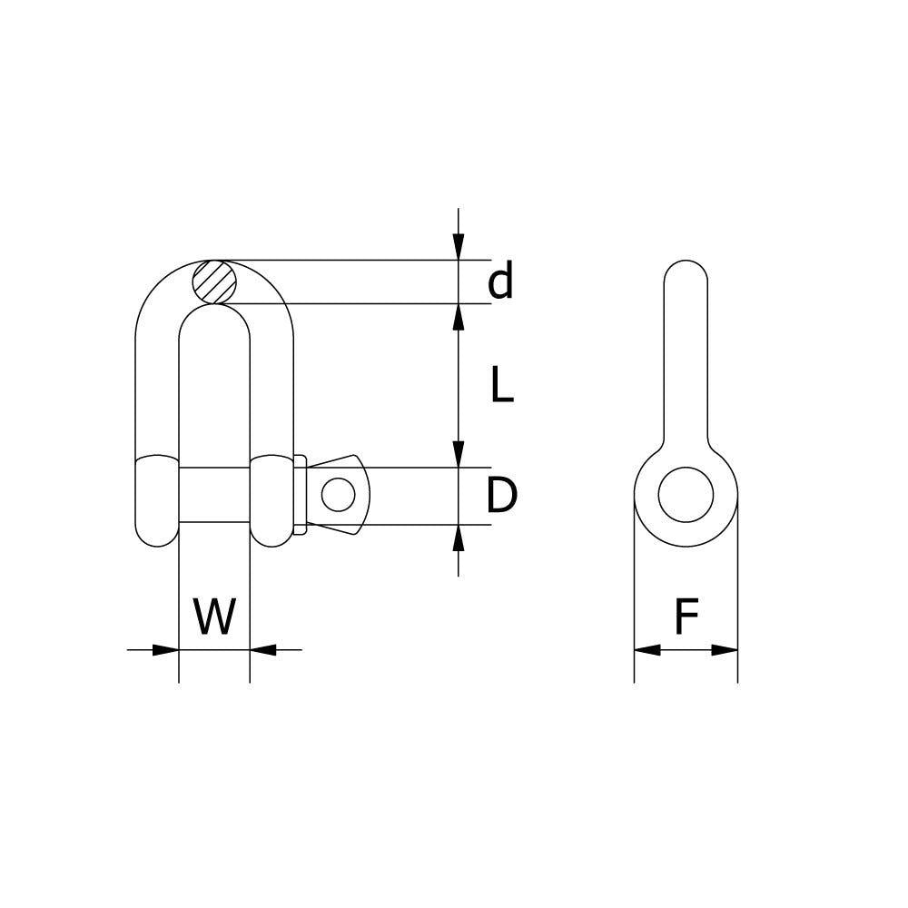 BEAVER 5mm Hot Dipped Galvanised Commercial Dee Shackles 200305P