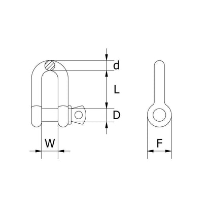 BEAVER 5mm Hot Dipped Galvanised Commercial Dee Shackles 200305P