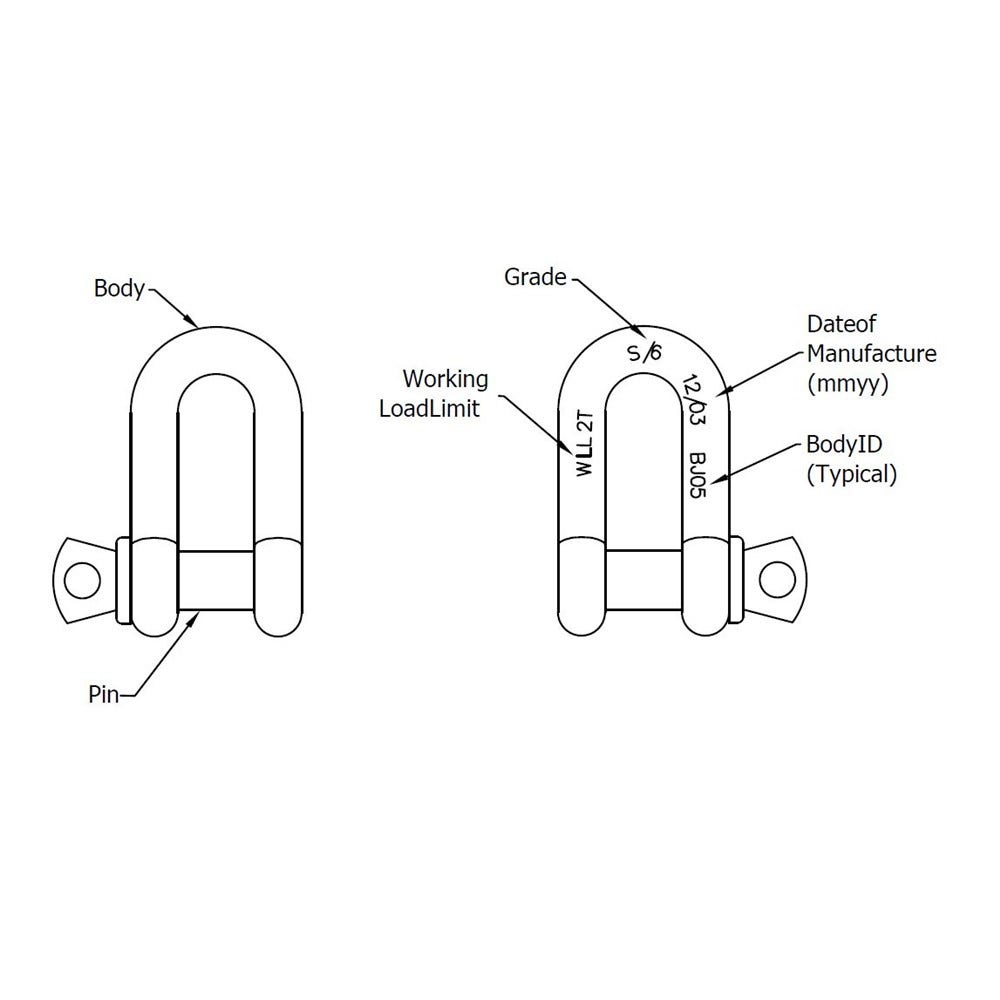 BEAVER 6mm x 8mm Hot Dipped Galvanised Screw Pin Dee Shackles 241306P