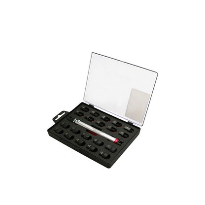 BIKESERVICE Spoke Torque Wrench Set Steel - 22 Piece BS5503