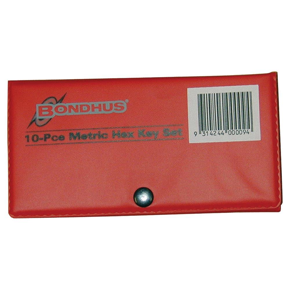 BONDHUS 10 Pce Metric Hex Key Wallet Set BD00009
