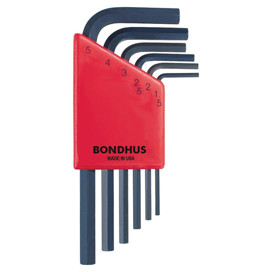 BONDHUS 6 Pce Hex L-Wrench Short 1.5-5Mm BD12246
